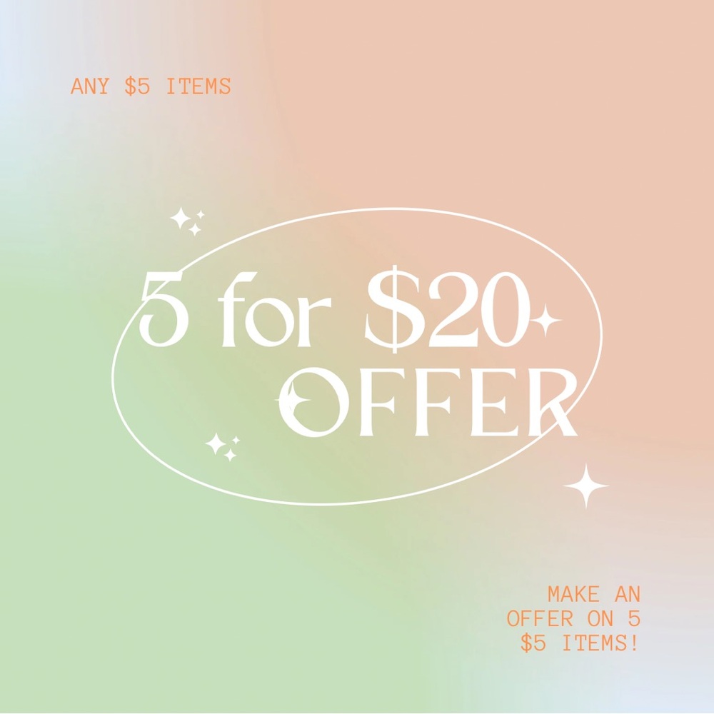 5 $5 items for $20
